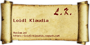 Loidl Klaudia névjegykártya